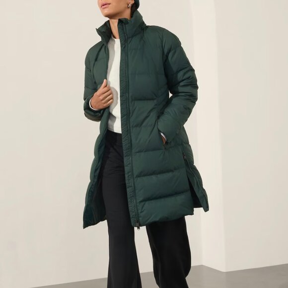 Athleta Downtown Puffer Parka - Size Small - Color CYPRESS - *NEW WITH TAGS* - Picture 3 of 5